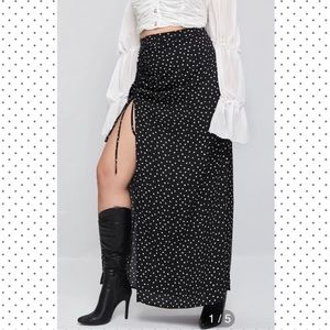 Shein Polka Dot Side Split Skirt